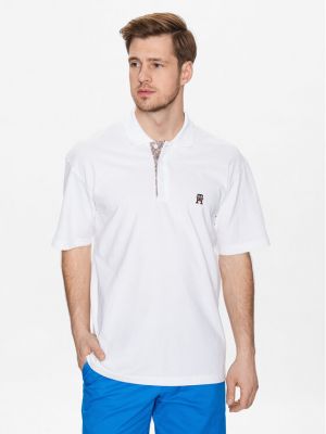 Relaxed fit polo marškinėliai Tommy Hilfiger balta