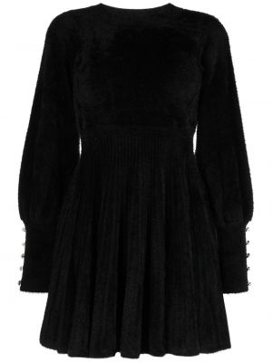 Plissert velur dress B+ab svart