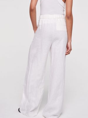 Широки панталони тип „марлен“ Aligne бяло