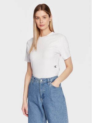 Bluză Calvin Klein Jeans alb