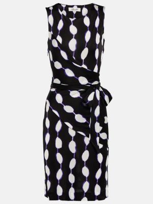 Платье мини с принтом из джерси Diane Von Furstenberg черное
