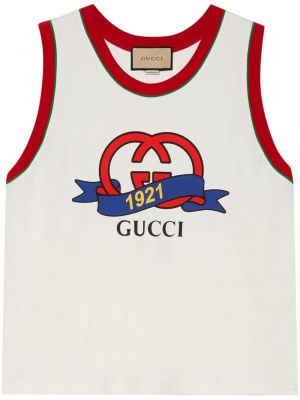 Bavlněná vesta Gucci bílá