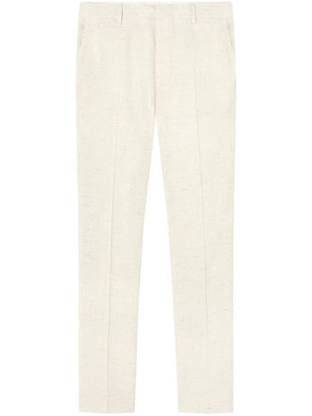 Vlnené nohavice Versace biela