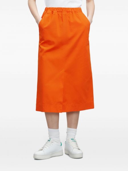 Bavlněné midi sukně s výšivkou Sport B. By Agnès B. oranžové