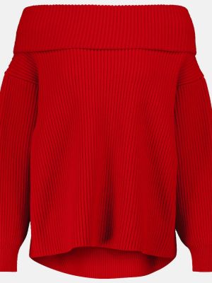 Кашмирен вълнен пуловер Alaã¯a червено