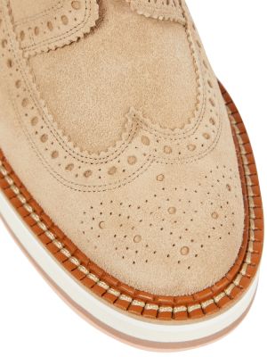 Pantofi brogue din piele de căprioară cu platformă slip-on Clergerie maro