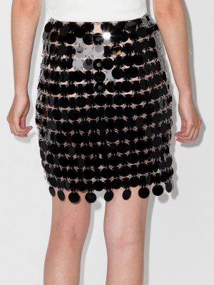 Mini sukně s flitry Paco Rabanne černé
