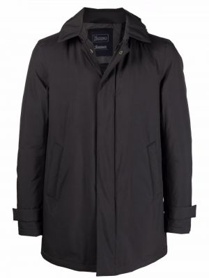 Kabát na zips s kapucňou Herno sivá