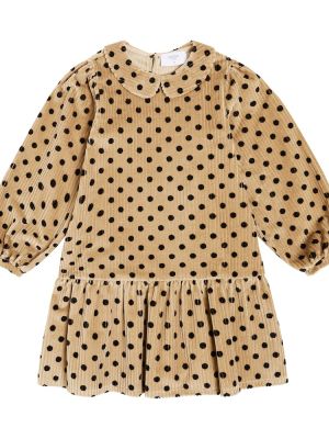 Flekket bomull kordfløyel dress for jenter Paade Mode beige