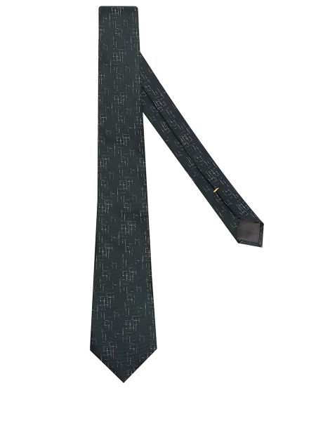 Шелковый галстук с принтом Canali зеленый