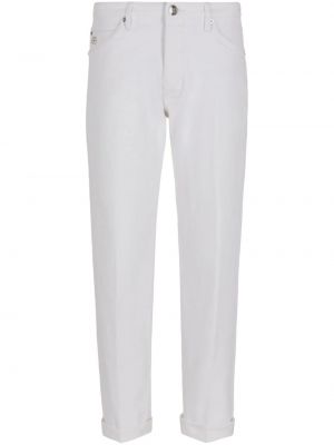 Haftowane proste jeansy Emporio Armani białe