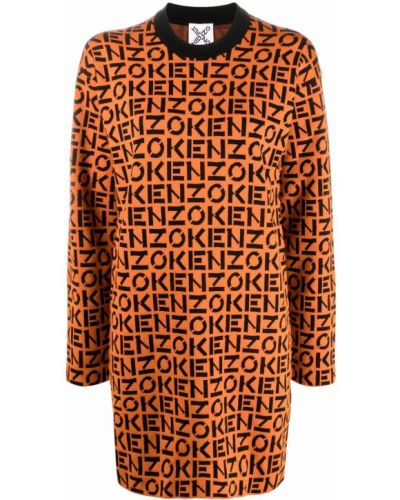 Vestido de tubo ajustado de punto Kenzo naranja