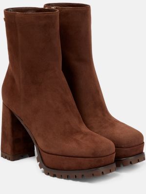 Plateau wildleder ankle boots Gianvito Rossi braun