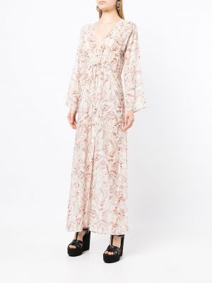 Jedwabna sukienka długa z nadrukiem z wzorem paisley Evarae