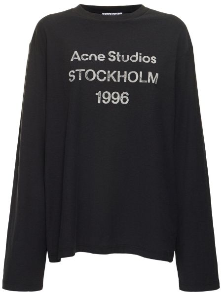 Bomull t-skjorte Acne Studios svart