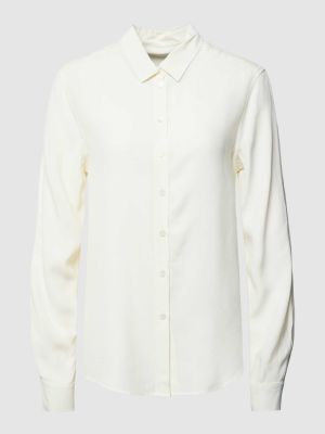 Bluzka z wiskozy w jednolitym kolorze Seidensticker biała