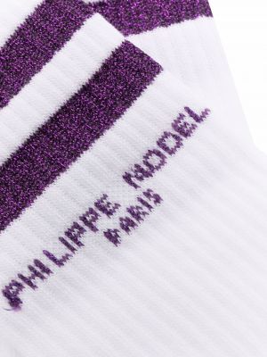 Chaussettes à imprimé Philippe Model Paris blanc