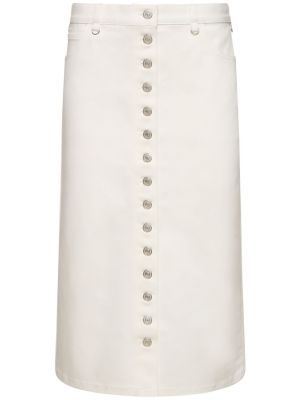 Βαμβακερή φούστα τζιν Courreges λευκό