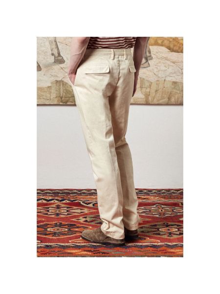 Pantalones chinos de raso de algodón Massimo Alba beige