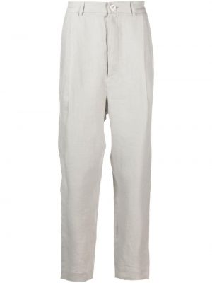 Lněné rovné kalhoty Atu Body Couture šedé