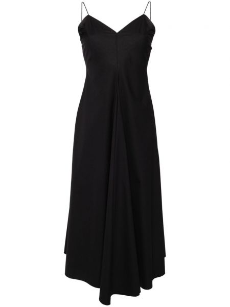 Βαμβακερή φουσκωμένο φόρεμα με λαιμόκοψη v Róhe μαύρο