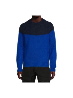 Sweter wełniany Alexander Mcqueen niebieski