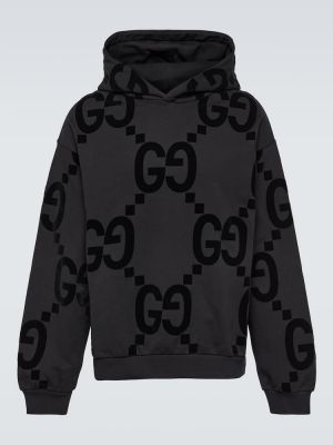 Džersis medvilninis džemperis su gobtuvu Gucci juoda