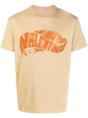 T-shirt con stampa Valentino Garavani beige