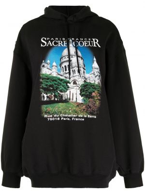 Oversize hoodie mit print Balenciaga schwarz