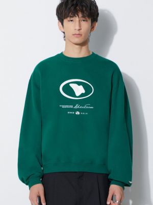 Pamučna hoodie s kapuljačom Ader Error zelena
