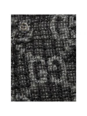 Mini falda de lana de tweed Gucci gris