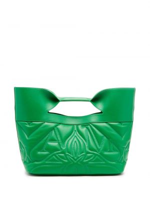 Leder shopper handtasche mit schleife Alexander Mcqueen grün
