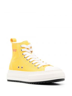 Sneakersy na platformie Dsquared2 żółte