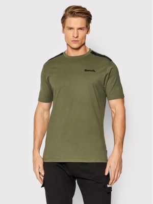 T-Shirt Sholo 118604 Zielony Regular Fit Bench
