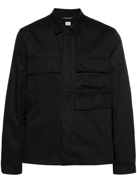 Bavlněná košile na zip C.p. Company černá