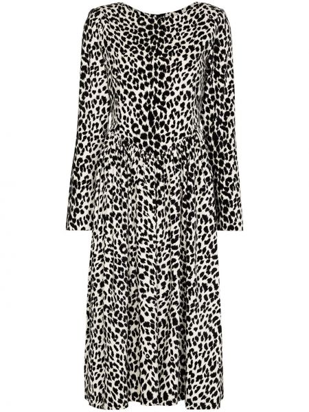 Vestido midi con estampado leopardo Batsheva negro