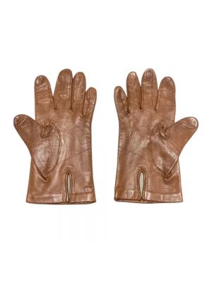 Rękawiczki skórzane Dior Vintage brązowe
