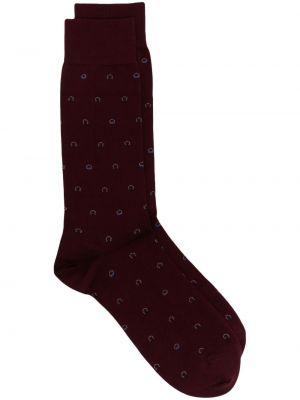 Bavlnené ponožky s potlačou Ferragamo červená