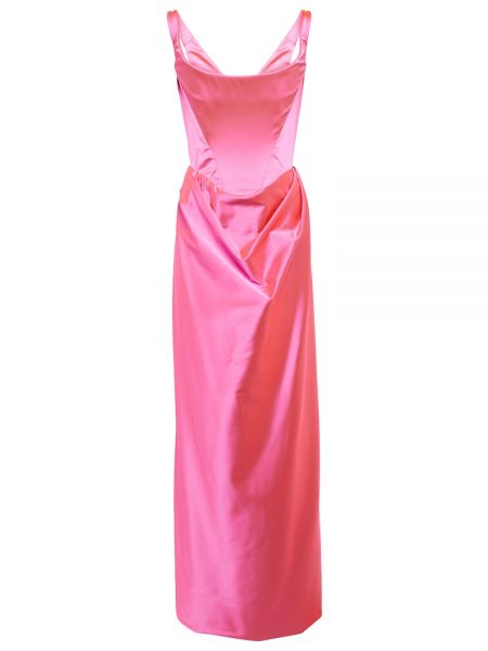 Satynowa sukienka długa Vivienne Westwood różowa