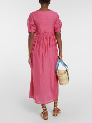 Памучна копринена макси рокля 's Max Mara розово
