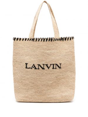 Τσάντα shopper με κέντημα Lanvin μπεζ