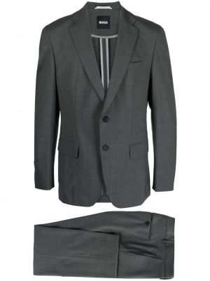 Vlnený oblek Boss sivá