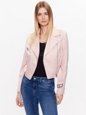 Slim fit kabát Guess rózsaszín