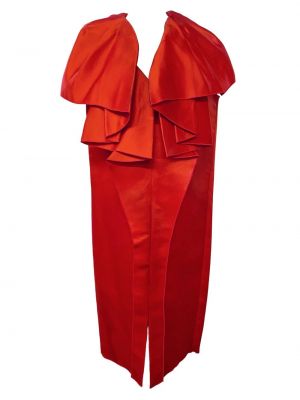 Hedvábné šaty Lanvin Pre-owned červené