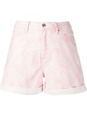 Shorts di jeans con stampa Tommy Hilfiger rosa