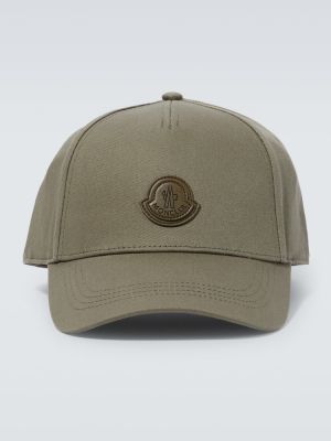 Medvilninis kepurė su snapeliu Moncler žalia