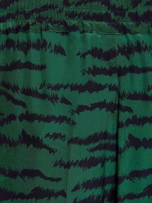 Hedvábné kalhoty Victoria Beckham zelené