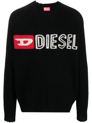 Вълнен пуловер Diesel черно