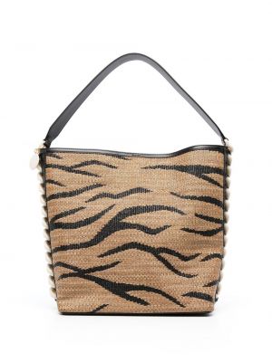 Pruhovaná shopper kabelka s tygřím vzorem Stella Mccartney