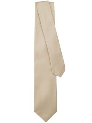 Dzianinowy krawat w jednolitym kolorze Ferragamo beżowy